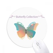 Dıythinker Bebek Pembe ve Mavi Kelebek Koleksiyonu Baskılı Yuvarlak Kaymaz Kauçuk Mouse Pad