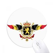 Dıythinker Belçika Bayrağı Ulusal Amblem Baskılı Yuvarlak Kaymaz Kauçuk Mouse Pad