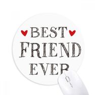 Dıythinker Best friend ever ı Kalp Baskılı Yuvarlak Kaymaz Kauçuk Mouse Pad