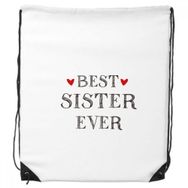 Dıythinker Best Sister Ever Alıntı Kalp İpli Sırt Çantası