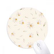 Dıythinker Beyaz Armut Çiçek Yaprağı Çiçek Bitki Baskılı Yuvarlak Kaymaz Kauçuk Mouse Pad