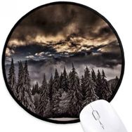 Dıythinker Beyaz Çamı Gökyüzü Koyu Gökyüzü Yuvarlak Kaymaz Mouse Pad