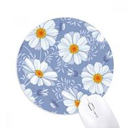 Dıythinker Beyaz Kalyopsis Çiçek Bitki Baskılı Yuvarlak Kaymaz Kauçuk Mouse Pad