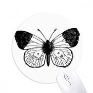 Dıythinker Beyaz Kanatlar Kelebek Numune Baskılı Yuvarlak Kaymaz Kauçuk Mouse Pad