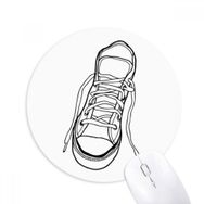 Dıythinker Beyaz Kanvas Ayakkabı Boyalı Baskılı Yuvarlak Kaymaz Kauçuk Mouse Pad