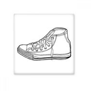 Dıythinker Beyaz Kanvas Ayakkabı El Boyaması Desen 10x10 cm Seramik Karo