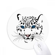 Dıythinker Beyaz Kaplan Kafası Hayvan Baskılı Yuvarlak Kaymaz Kauçuk Mouse Pad