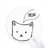 Dıythinker Beyaz Kedi Kafası Miyav Hayvan Baskılı Yuvarlak Kaymaz Kauçuk Mouse Pad