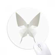 Dıythinker Beyaz Kelebek Origami Soyut Desen Baskılı Yuvarlak Kaymaz Kauçuk Mouse Pad