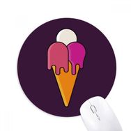 Dıythinker Beyaz Kırmızı Eriyen Tatlı Dondurma Koni Desenli Baskılı Yuvarlak Kaymaz Kauçuk Mouse Pad