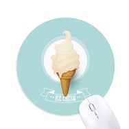 Dıythinker Beyaz Krem Popsicles Dondurma Konileri Baskılı Yuvarlak Kaymaz Kauçuk Mouse Pad
