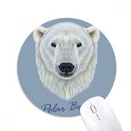 Dıythinker Beyaz Kuzey Vahşi Kutup Ayısı Hayvan Baskılı Yuvarlak Kaymaz Kauçuk Mouse Pad