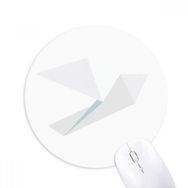 Dıythinker Beyaz Origami Soyut Güvercin Desenli Baskılı Yuvarlak Kaymaz Kauçuk Mouse Pad