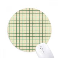 Dıythinker Beyaz Yeşil Izgara Dekoratif Desen Baskılı Yuvarlak Kaymaz Kauçuk Mouse Pad
