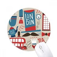 Dıythinker Big Ben İngiliz Otobüs İngiltere Bayrağı Baskılı Yuvarlak Kaymaz Kauçuk Mouse Pad
