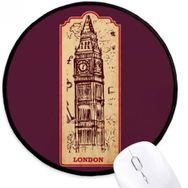 Dıythinker Big Ben İngiltere Landmark Bayrak Mark Desen Yuvarlak Kaymaz Mouse Pad