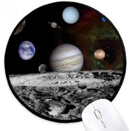 Dıythinker Birçok Gezegen Koyu Evren Yuvarlak Kaymaz Mouse Pad