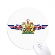 Dıythinker Birleşik Krallık Bayrağı Ulusal Amblem Baskılı Yuvarlak Kaymaz Kauçuk Mouse Pad