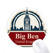 Dıythinker Birleşik Krallık Country City Big Ben Londra UK Baskılı Yuvarlak Kaymaz Kauçuk Mouse Pad