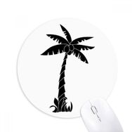 Dıythinker Bitki Hindistan Cevizi Ağacı Siyah Siluet Baskılı Yuvarlak Kaymaz Kauçuk Mouse Pad