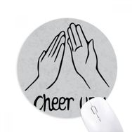 Dıythinker Black Clap Kişiselleştirilmiş Jest Baskılı Yuvarlak Kaymaz Kauçuk Mouse Pad