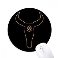 Dıythinker Boğa Totem Geometri Desenli Baskılı Yuvarlak Kaymaz Kauçuk Mouse Pad