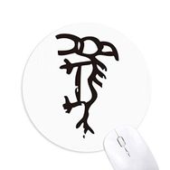 Dıythinker Bones Yazıları Çin Zodyak Atı Baskılı Yuvarlak Kaymaz Kauçuk Mouse Pad
