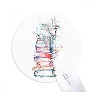 Dıythinker Books Building Street Suluboya Baskılı Yuvarlak Kaymaz Kauçuk Mouse Pad
