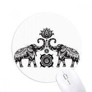 Dıythinker Boya Fil Arkadaş İki Mutlu Baskılı Yuvarlak Kaymaz Kauçuk Mouse Pad