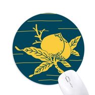 Dıythinker Boyama Kültürü Sarı Şeftali Baskılı Yuvarlak Kaymaz Kauçuk Mouse Pad