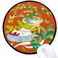 Dıythinker Boyama Renkli Kültür Yaprak Yuvarlak Kaymaz Mouse Pad