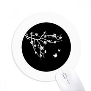 Dıythinker Branch Sakura Japon Kelebek Japon Baskılı Yuvarlak Kaymaz Kauçuk Mouse Pad