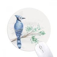 Dıythinker Branch Yaprak Mavi Papağan Baskılı Yuvarlak Kaymaz Kauçuk Mouse Pad