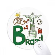 Dıythinker Brezilya Ulusal Simge Simgesi Desenli Baskılı Yuvarlak Kaymaz Kauçuk Mouse Pad