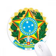 Dıythinker Brisil Ulusal Amblem Ülke Baskılı Yuvarlak Kaymaz Kauçuk Mouse Pad