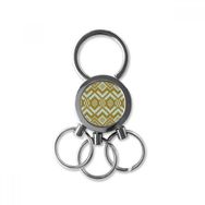 Dıythinker Bronz Mavi Simetrik Kare Altıgen İskandinav İllüstrasyon Desen Metal Anahtarlık