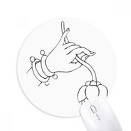 Dıythinker Budist El Çiçeği Basit Desen Baskılı Yuvarlak Kaymaz Kauçuk Mouse Pad