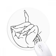 Dıythinker Budist El Çizgisi Çizim Desenli Baskılı Yuvarlak Kaymaz Kauçuk Mouse Pad