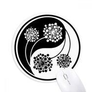 Dıythinker Budizm Budist Yin-yang Çiçek Tasarımı Baskılı Yuvarlak Kaymaz Kauçuk Mouse Pad