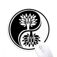 Dıythinker Budizm Din Beyaz Yin-yang Baskılı Yuvarlak Kaymaz Kauçuk Mouse Pad