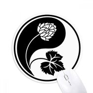 Dıythinker Budizm Din Yin-yang Çiçek Desenli Baskılı Yuvarlak Kaymaz Kauçuk Mouse Pad