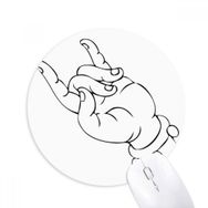 Dıythinker Budizm El Basit İllüstrasyon Desen Baskılı Yuvarlak Kaymaz Kauçuk Mouse Pad