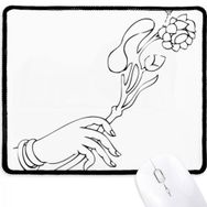 Dıythinker Budizm El Çiçek Çizgi Çizim Desen Kaymaz Mouse Pad