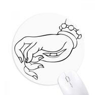 Dıythinker Budizm El Göz Çizgisi Çizim Desenli Baskılı Yuvarlak Kaymaz Kauçuk Mouse Pad