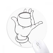 Dıythinker Budizm El Kupası Çizim Desenli Baskılı Yuvarlak Kaymaz Kauçuk Mouse Pad