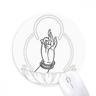 Dıythinker Budizm El Nilüfer Basit Desen Baskılı Yuvarlak Kaymaz Kauçuk Mouse Pad