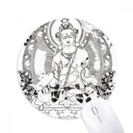 Dıythinker Budizm Guanyin Çin Karakteri Figürü Baskılı Yuvarlak Kaymaz Kauçuk Mouse Pad