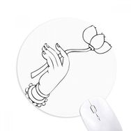 Dıythinker Budizm Lotus El Çizimi Çizim Desenli Baskılı Yuvarlak Kaymaz Kauçuk Mouse Pad