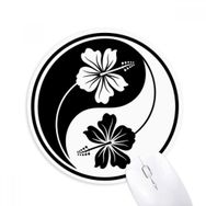 Dıythinker Budizm Yin-yang Çiçek Tasarımı Baskılı Yuvarlak Kaymaz Kauçuk Mouse Pad