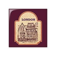 Dıythinker Building Sketch İngiltere Londra Damga Parlak 10x10 cm Seramik Karo